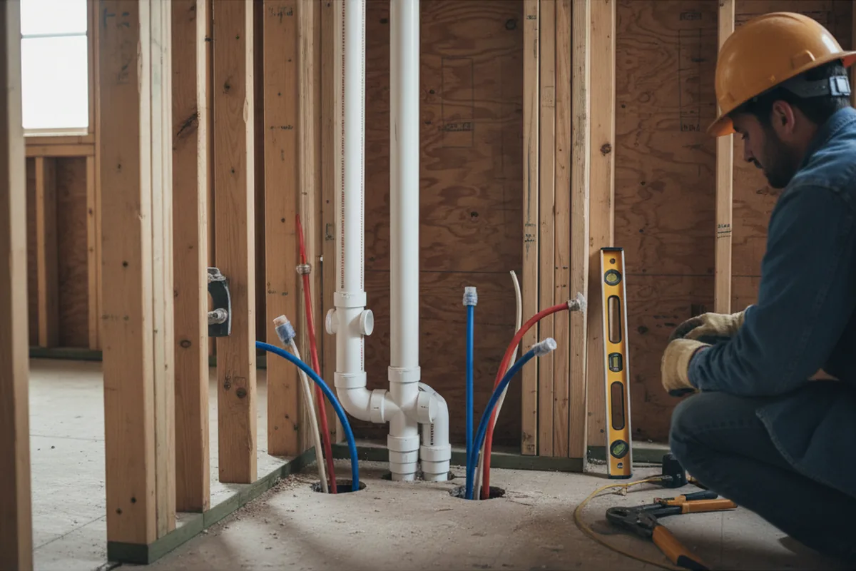 Drain and supply rough-in during Drain Cleaning in Pinon Hills
